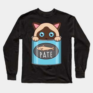 Cute Siamese Cat Pate Long Sleeve T-Shirt